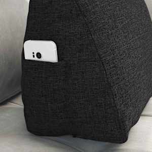 Polštář na záda Černá 45 x 20 x 35 cm textil - obrázek 5