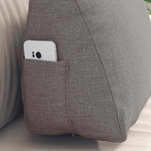 Polštář na záda Taupe 45 x 20 x 35 cm textil - obrázek 5