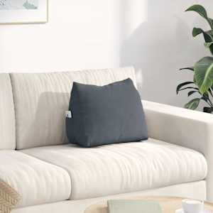 Poglavni vzglavnik Temno siva 45 x 20 x 35 cm Žametna tkanina