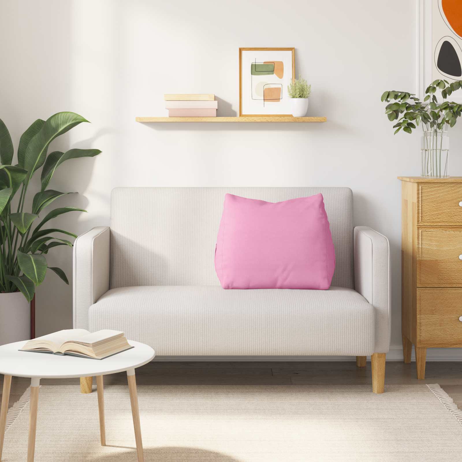 Atpakaļ spilvens Rozā 60 x 20 x 50 cm audums