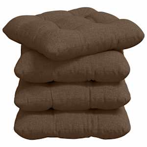Polštáře na sedadla 4 pcs Hnědá 40 x 40 x 12 cm textil - obrázek 2