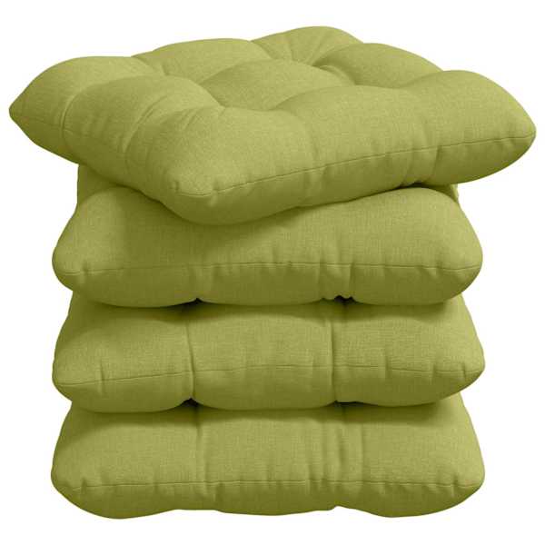 vidaXL Istumispatjad 4 tk kangas Hele roheline 40 x 40 x 12 cm