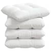 vidaXL Istumispatjad 4 tk kangas Valge 40 x 40 x 12 cm