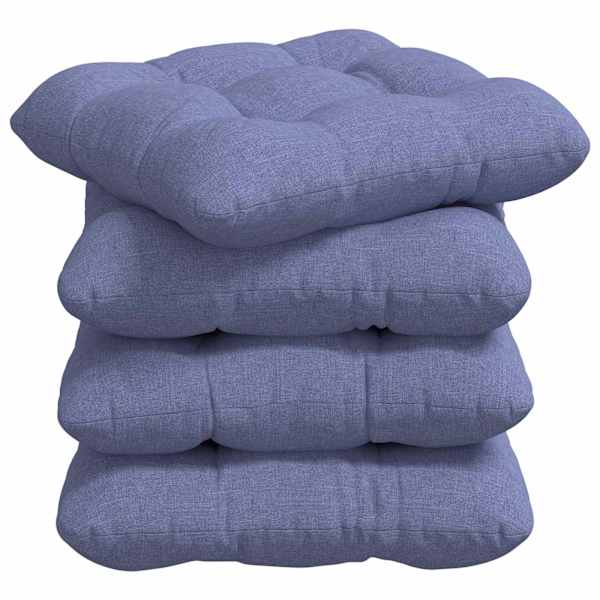 vidaXL Istumispatjad 4 tk kangas Jeans sinine 40 x 40 x 12 cm