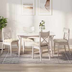 Polštáře na sedadla 4 pcs Krémová 40 x 40 cm Žebrovaná látka - obrázek 1