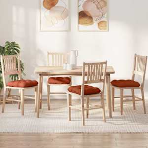 Sedežne blazine 4 pcs Rdeče oranžna 40 x 40 cm Žametna tkanina