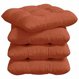 vidaXL Istumispatjad 4 tk Korter kangas Punane oranž 40 x 40 cm