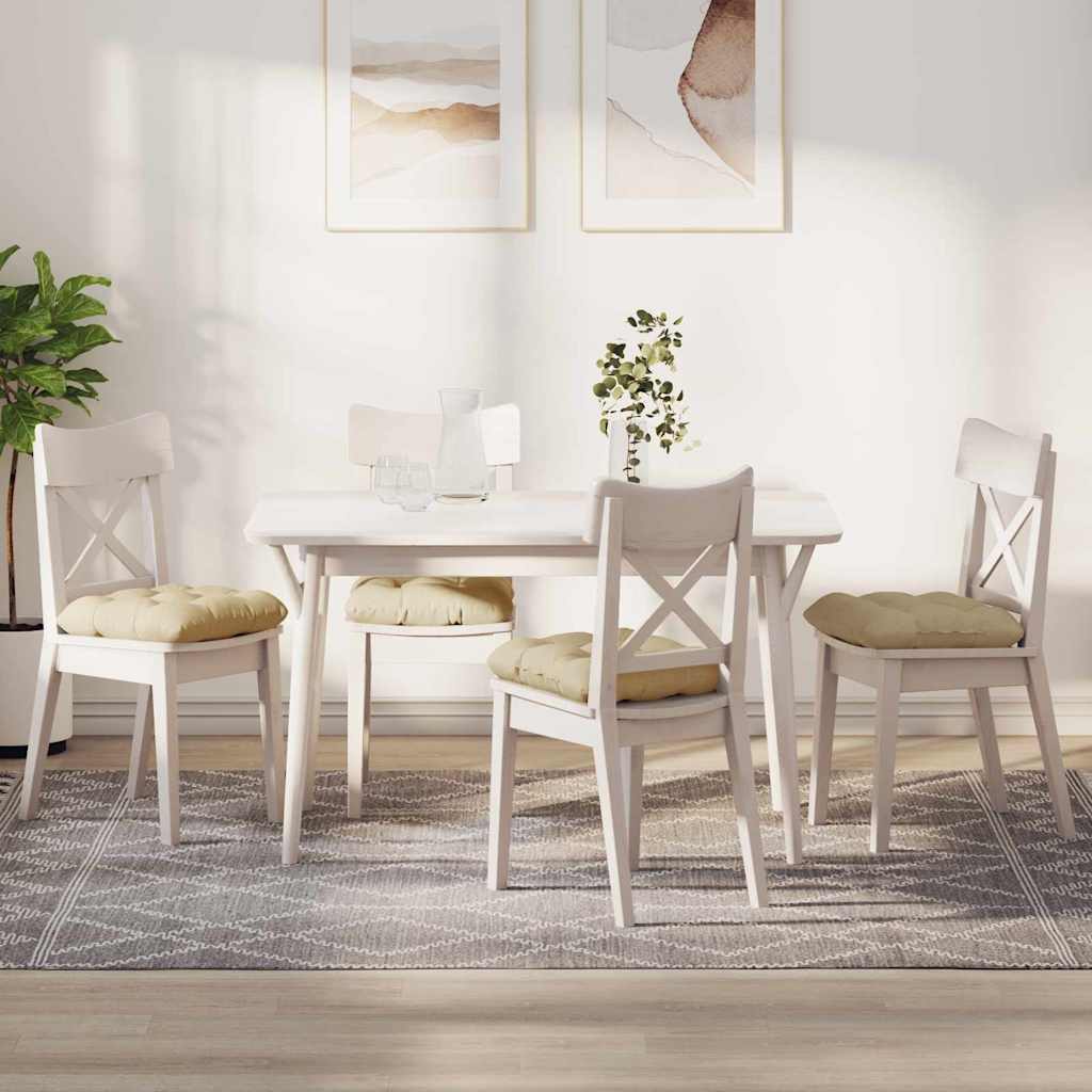 vidaXL Perne de Șezut 4 pcs Crem 45 x 45 x 12 cm țesătură