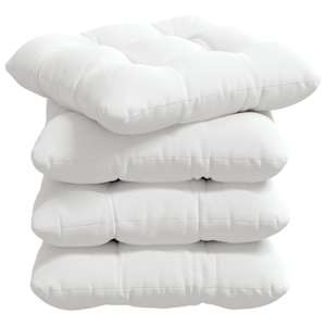 Polštáře na sedadla 4 pcs Bílá 45 x 45 x 12 cm textil - obrázek 2