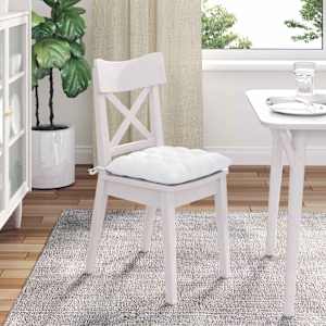 Polštáře na sedadla 4 pcs Bílá 40 x 40 x 6 cm textil - obrázek 4