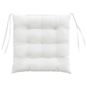 Polštáře na sedadla 4 pcs Bílá 40 x 40 x 6 cm textil - obrázek 7
