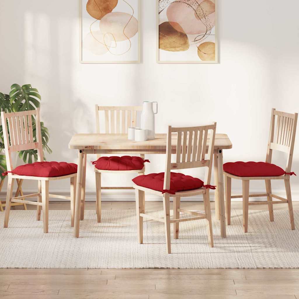 vidaXL Perne de Șezut 2 pcs Roșu 40 x 40 x 6 cm țesătură