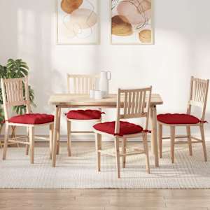 Sedežne blazine 4 pcs Rdeča 40 x 40 x 6 cm blago