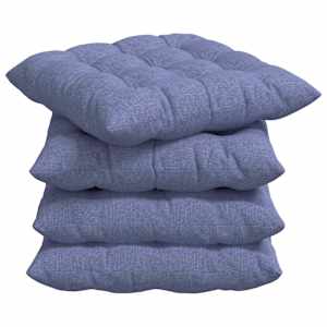 vidaXL Istumispatjad 4 tk kangas Jeans sinine 40 x 40 x 6 cm