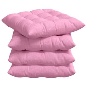 Polštáře na sedadla 4 pcs Růžová 40 x 40 x 6 cm textil - obrázek 2