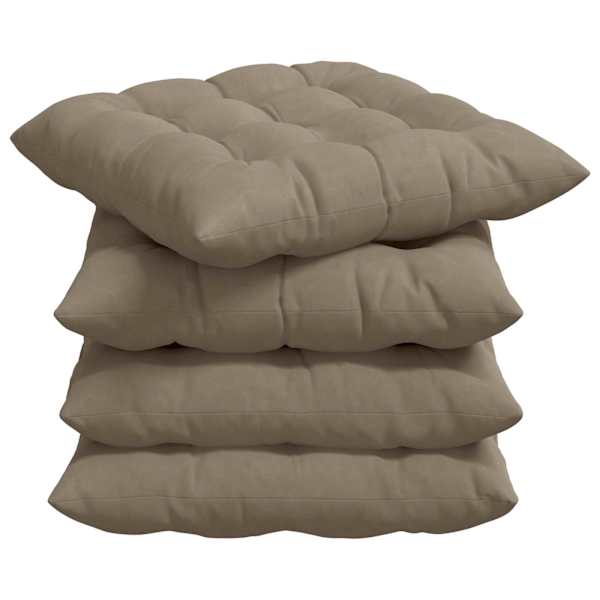 vidaXL Istumispatjad 4 tk Mikrofiiber Pruunikashall 40 x 40 x 6 cm