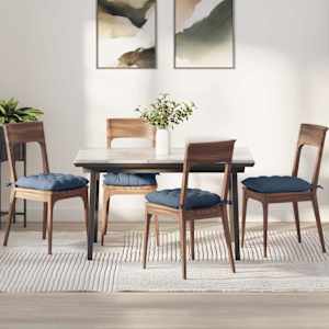 Polštáře na sedadla 4 pcs Modrá 40 x 40 x 6 cm Žebrovaná látka - obrázek 1