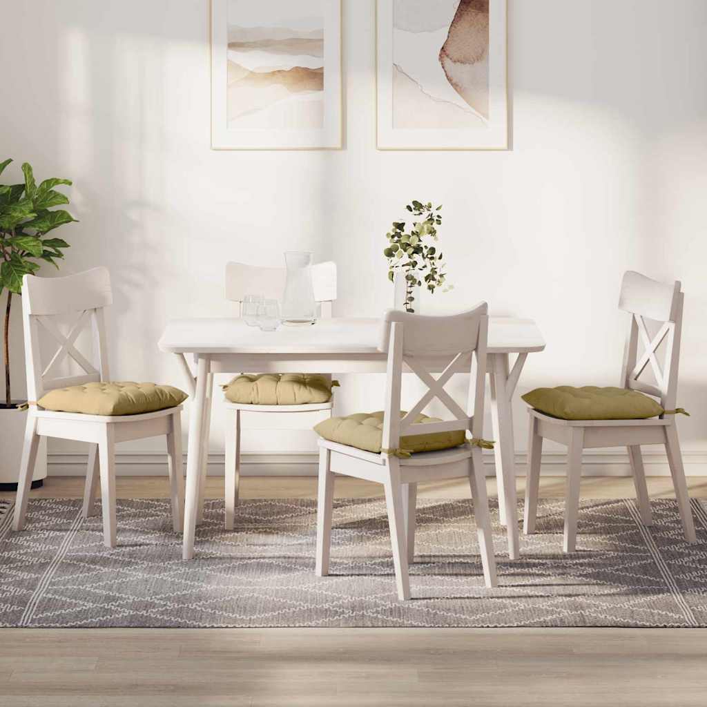 vidaXL Perne de Șezut 4 pcs Gri Verde 40 x 40 x 6 cm