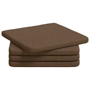 Polštáře na sedadla 4 pcs Hnědá 40 x 40 x 3 cm textil - obrázek 2