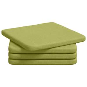 vidaXL Istumispatjad 4 pcs Hele roheline 40 x 40 x 3 cm kangas