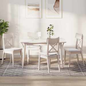 Sedežne blazine 4 pcs Bela 40 x 40 x 3 cm blago