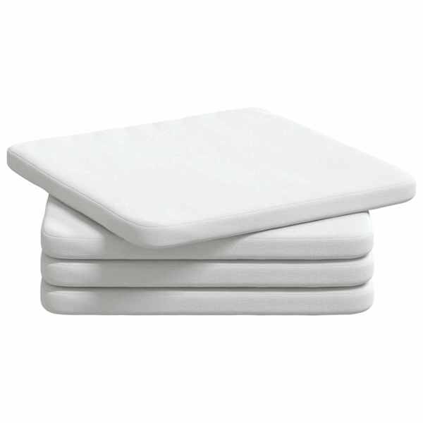 vidaXL Istumispatjad 4 pcs Valge 40 x 40 x 3 cm kangas