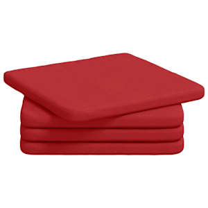 Polštáře na sedadla 4 pcs Červená 40 x 40 x 3 cm textil - obrázek 2