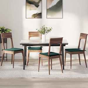 Polštáře na sedadla 4 pcs Tmavě zelená 40 x 40 x 3 cm samet - obrázek 1