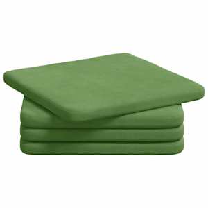 vidaXL Istumispatjad 4 tk Samet Hele roheline 40 x 40 x 3 cm