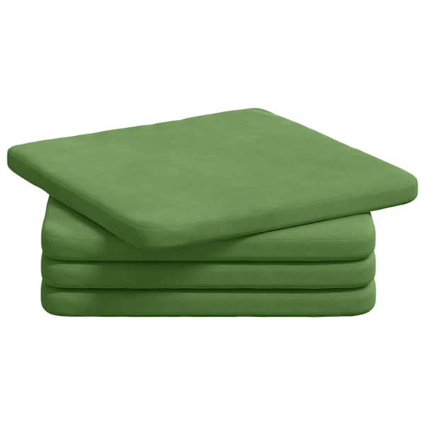 vidaXL Istumispatjad 4 tk Samet Hele roheline 40 x 40 x 3 cm
