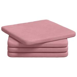 vidaXL Istumispatjad 4 tk Samet Roosa 40 x 40 x 3 cm