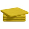 vidaXL Istumispatjad 4 tk Samet Kollane 40 x 40 x 3 cm