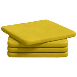 vidaXL Istumispatjad 4 tk Samet Kollane 40 x 40 x 3 cm