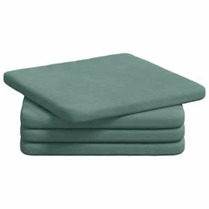Polštáře na sedadla 4 pcs Mořská zelená 40 x 40 x 3 cm samet - obrázek 2