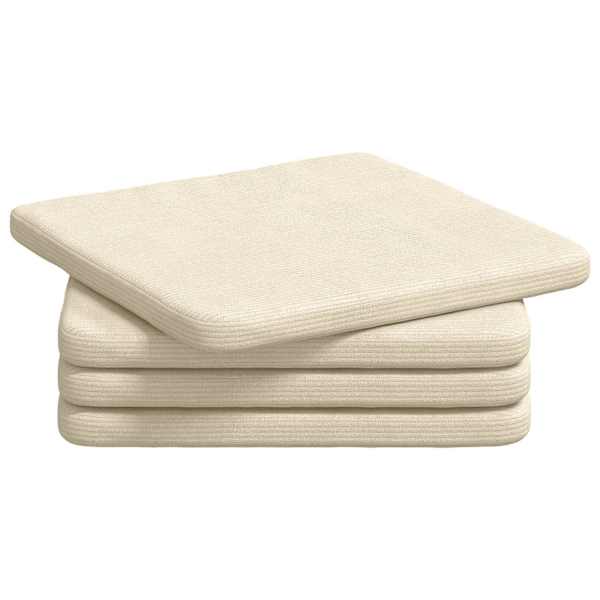 vidaXL Istumispatjad 4 tk Korter kangas Kreemjas 40 x 40 x 3 cm
