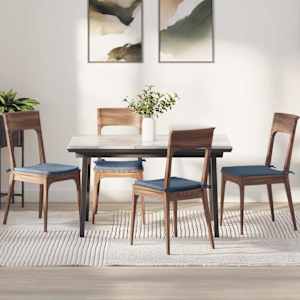 Sedežne blazine 4 pcs Modra 40 x 40 x 3 cm Žametna tkanina