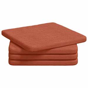 vidaXL Istumispatjad 4 tk Korter kangas Punane oranž 40 x 40 x 3 cm