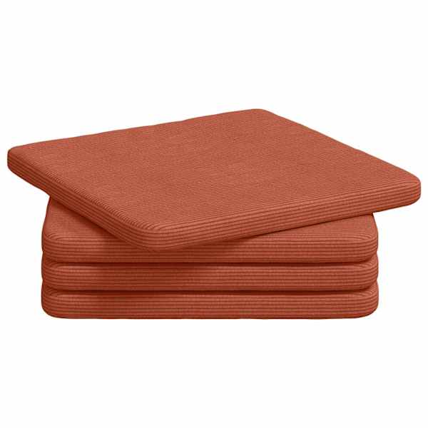 vidaXL Istumispatjad 4 tk Korter kangas Punane oranž 40 x 40 x 3 cm
