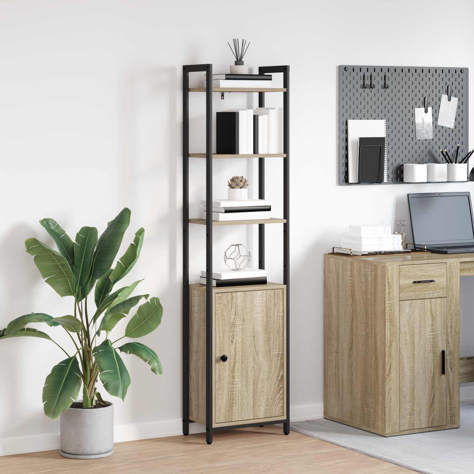 vidaXL Dulap pentru cărți Stejar Sonoma 40 x 24 x 161 cm Lemn compozit