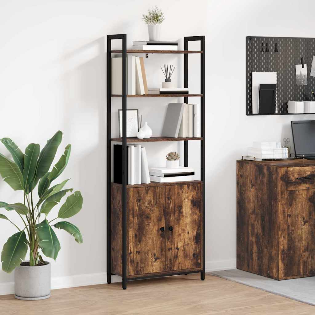 vidaXL Dulap pentru cărți Stejar fumuriu 60 x 24 x 161 cm
