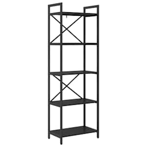 vidaXL Raamatukapp 5 tasandit 56 x 34 x 171 cm Tehispuit Must tamm