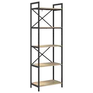vidaXL Raamatukapp 5 tasandit 56 x 34 x 171 cm Tehispuit Sonoma tamm