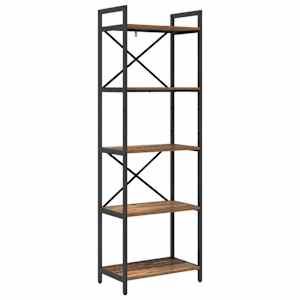 vidaXL Raamatukapp 5 tasandit 56 x 34 x 171 cm Tehispuit Vana puit