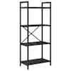 vidaXL Raamatukapp 4 tasandit 56 x 34 x 133,5 cm Tehispuit Must tamm