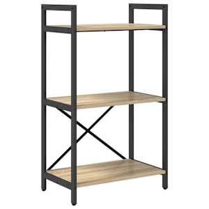 vidaXL Raamatukapp 3 tasandit 56 x 34 x 96 cm Tehispuit Sonoma tamm