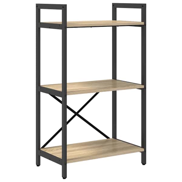 vidaXL Raamatukapp 3 tasandit 56 x 34 x 96 cm Tehispuit Sonoma tamm