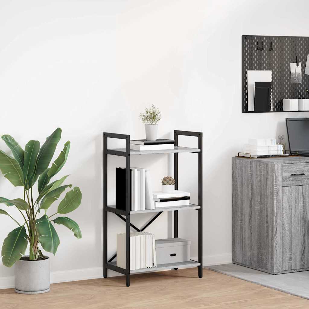 vidaXL Raft pentru cărți Gri Sonoma 56 x 34 x 96 cm Lemn compozit