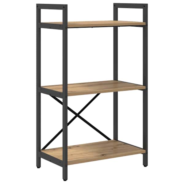 vidaXL Raamatukapp 3 tasandit 56 x 34 x 96 cm Tehispuit K&auml;sit&ouml;&ouml;puu