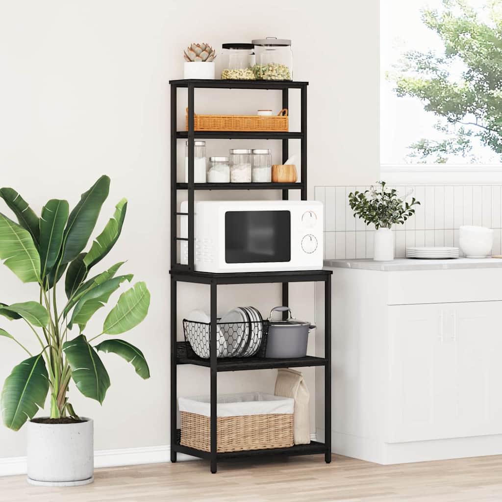 vidaXL Raft de bucătărie Stejar Negru 60 x 40 x 168 cm Lemn compozit