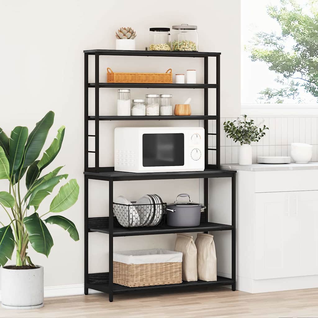 vidaXL Raft de bucătărie Stejar Negru 100 x 40 x 168 cm Lemn compozit